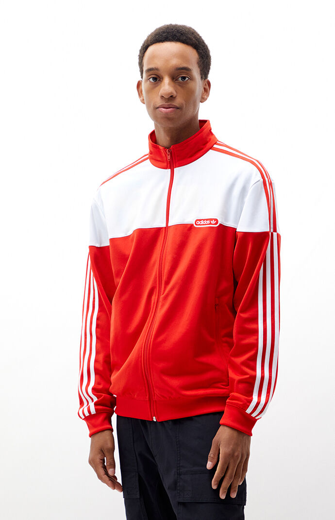 Adidas Mens Split Firebird Track Jacket - Red/White size Small |  AccuWeather Shop