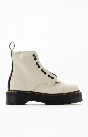 Dr Martens Women's Beige Sinclair Milled Nappa Leather Platform Boots |  PacSun
