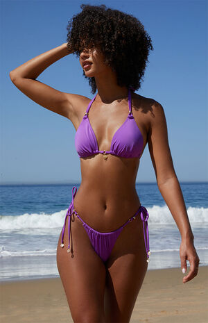 LA Hearts by PacSun Purple Spring Charm Triangle Bikini Top | PacSun