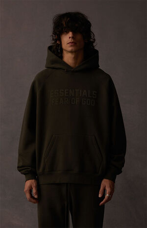 Fear of God Essentials Off Black Hoodie | PacSun