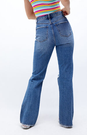 PacSun Eco Dark Blue High Waisted Bootcut Jeans | PacSun