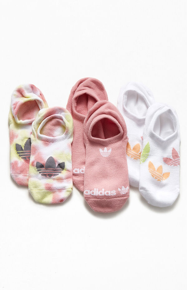 adidas 3 Pack Originals Pink Colorwash Ankle Socks | PacSun