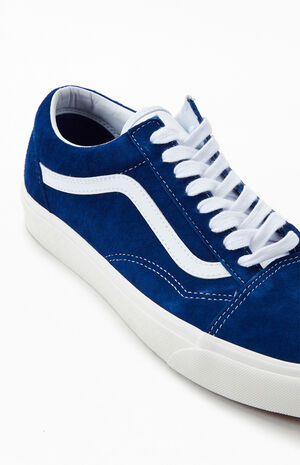 Vans Blue & White Pig Suede Old Skool Shoes | PacSun