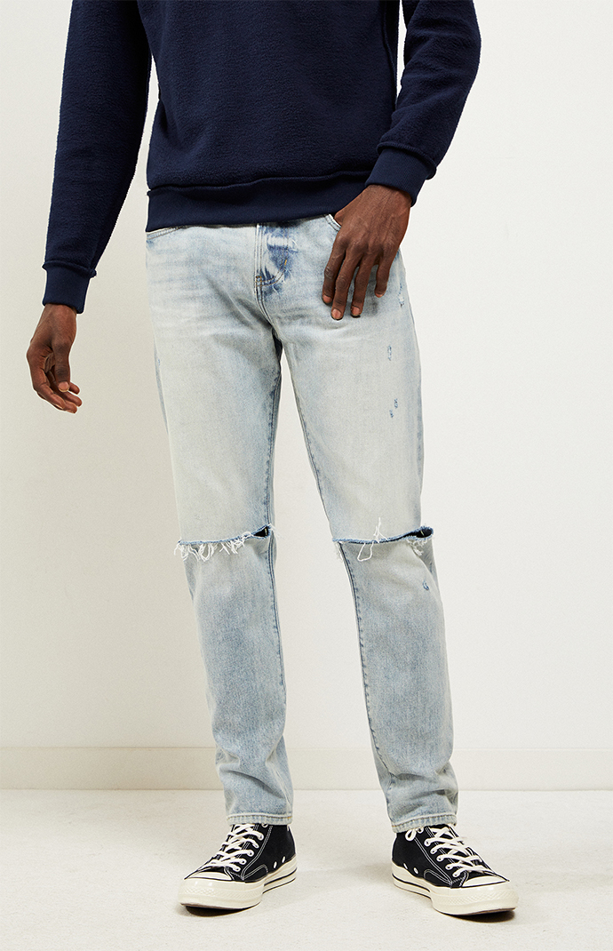 Light Ripped Slim Taper Jeans | PacSun | PacSun