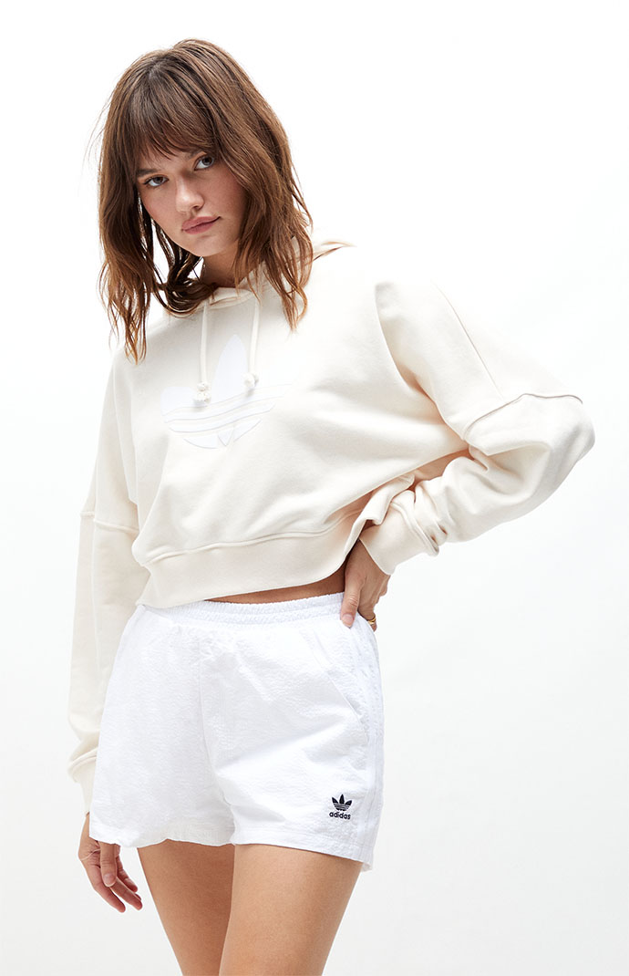 adidas White '80s Cropped Hoodie | PacSun