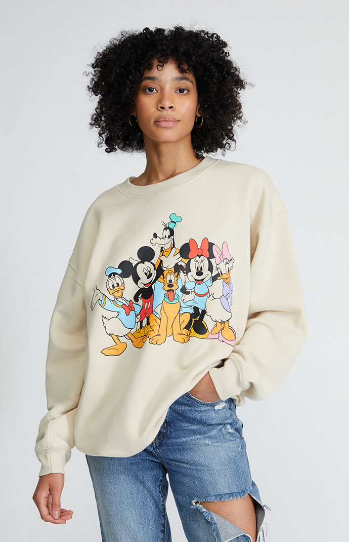 Disney Mickey & Friends Oversized Crew Neck Sweatshirt | PacSun