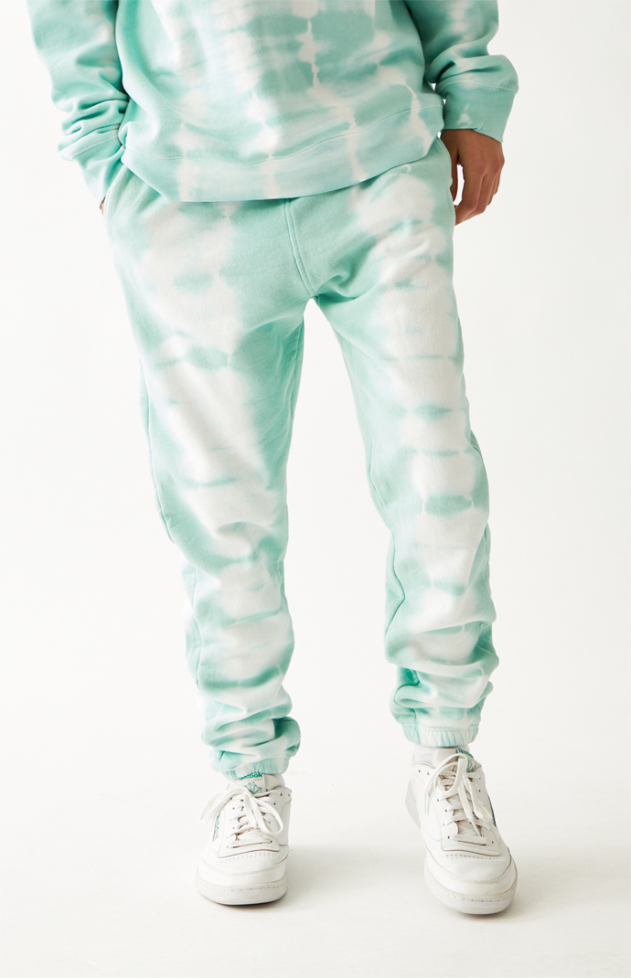 PacSun Green Tie-Dyed Fleece Jogger Sweatpants | PacSun