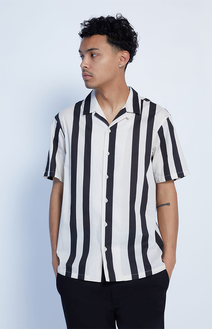 PacSun Black & White Stripe Resort Shirt | PacSun
