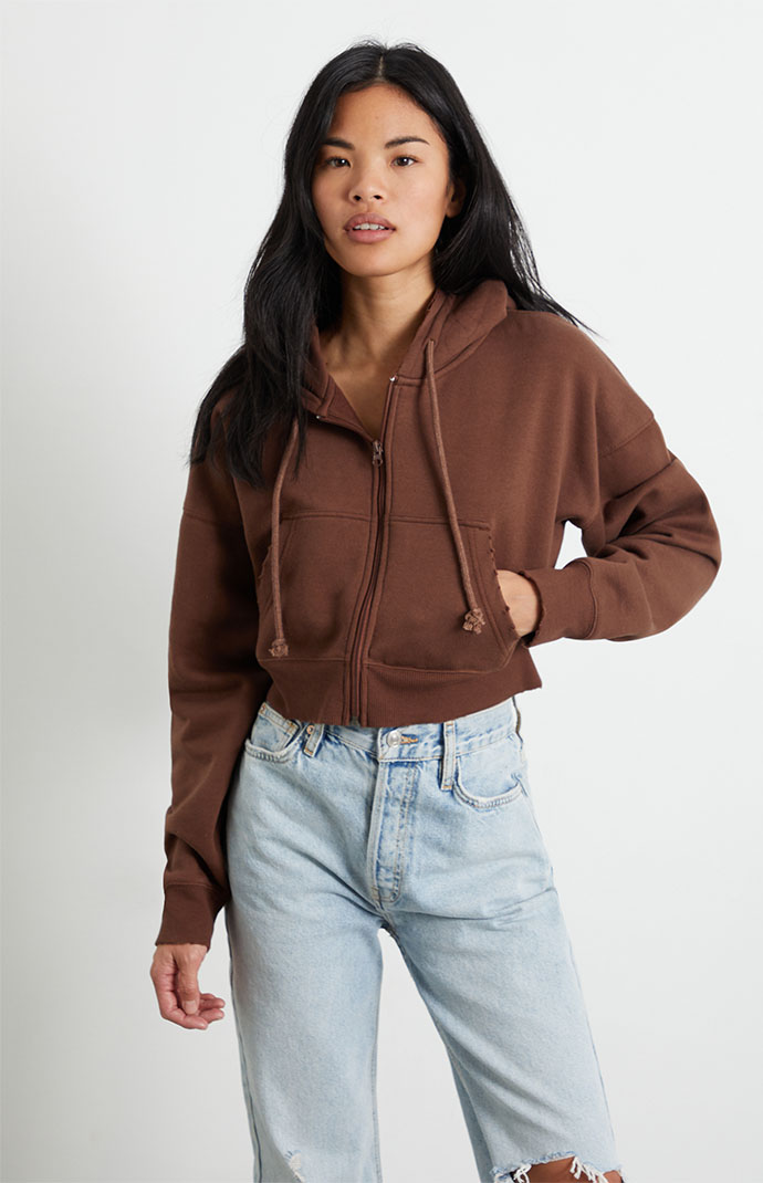 PacSun Brown Betty Full Zip Cropped Hoodie | PacSun