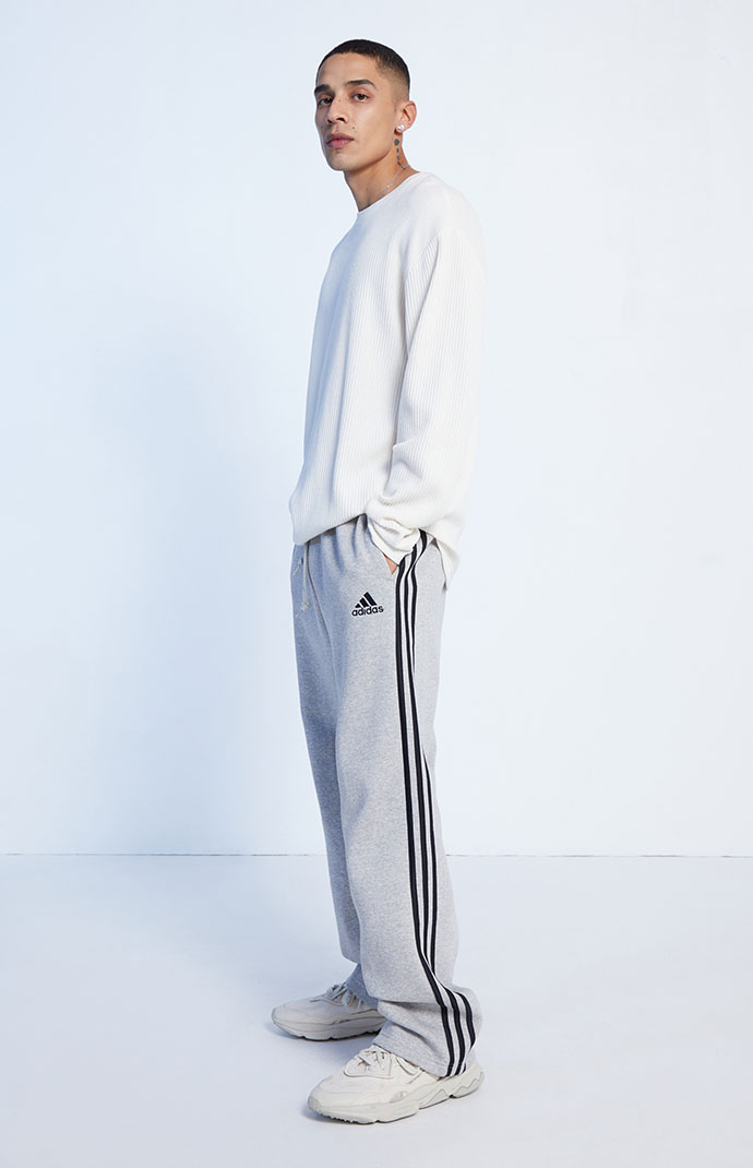 adidas Essentials Fleece Open Hem 3-Stripes Sweatpants | PacSun