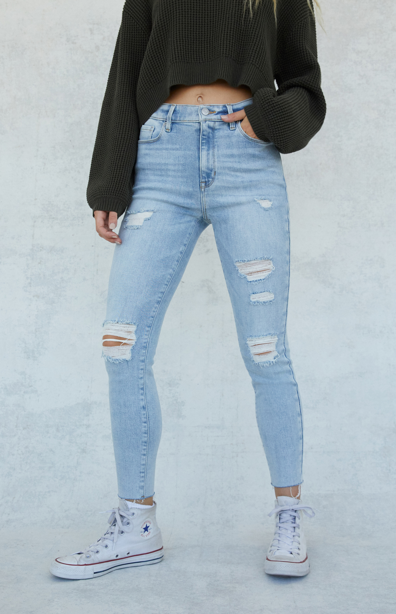 PacSun Light Blue Ripped High Waisted Jeggings | PacSun