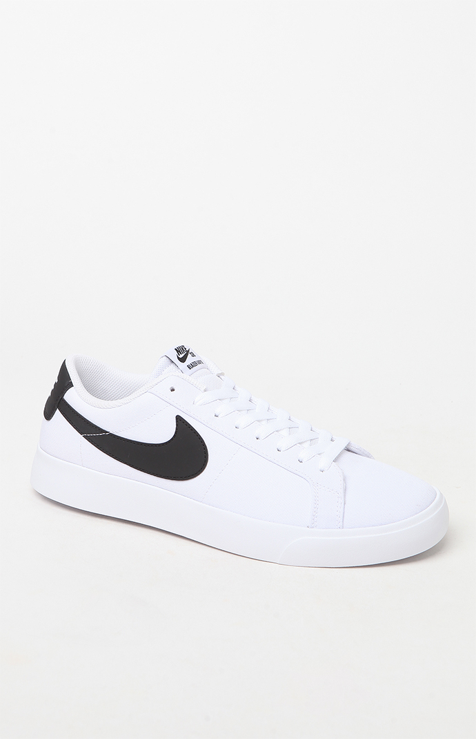 Nike SB White & Black Air Zoom Blazer Low Canvas Shoes | PacSun