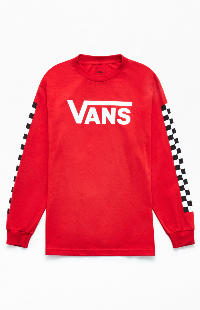 Vans Red Check Vee Long Sleeve T-Shirt | PacSun | PacSun