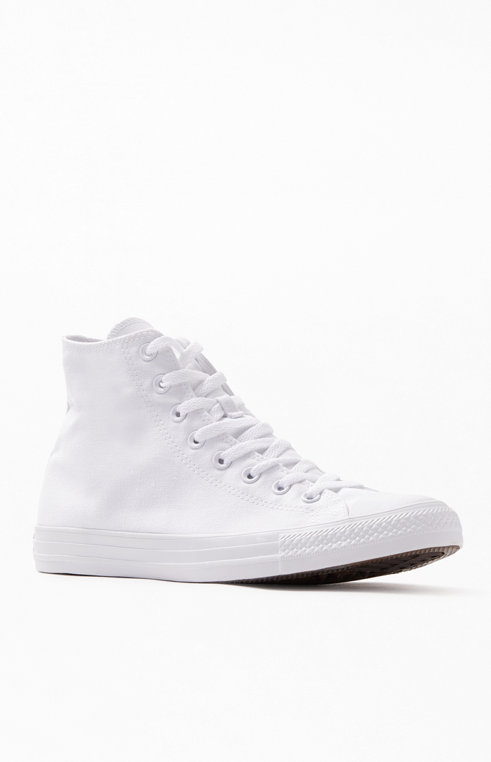 Converse Mono White Chuck Taylor All Star High Top Shoes | PacSun | PacSun