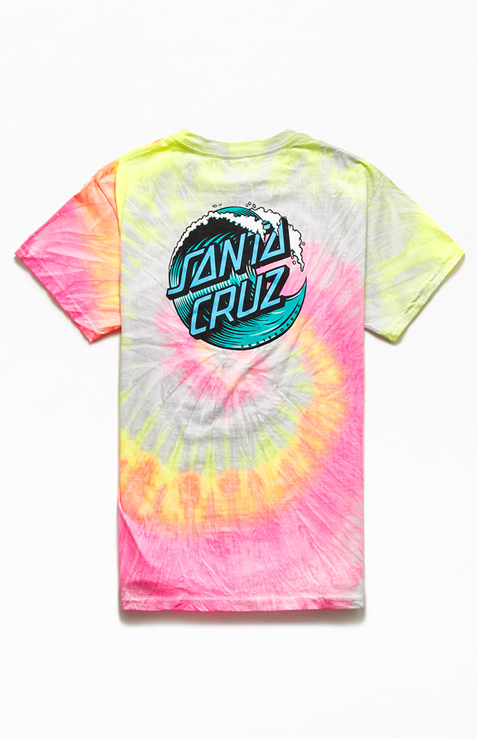 Santa Cruz Kids Wave Dot Blue Tie Dye T-Shirt