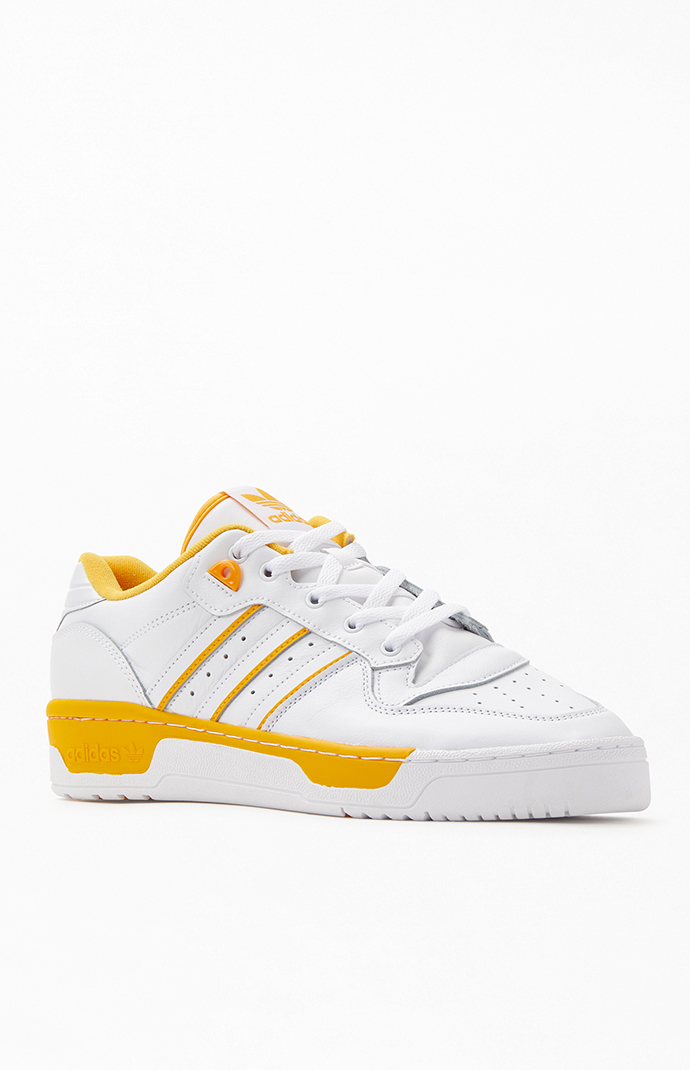 adidas White & Gold Rivalry Low Shoes | PacSun