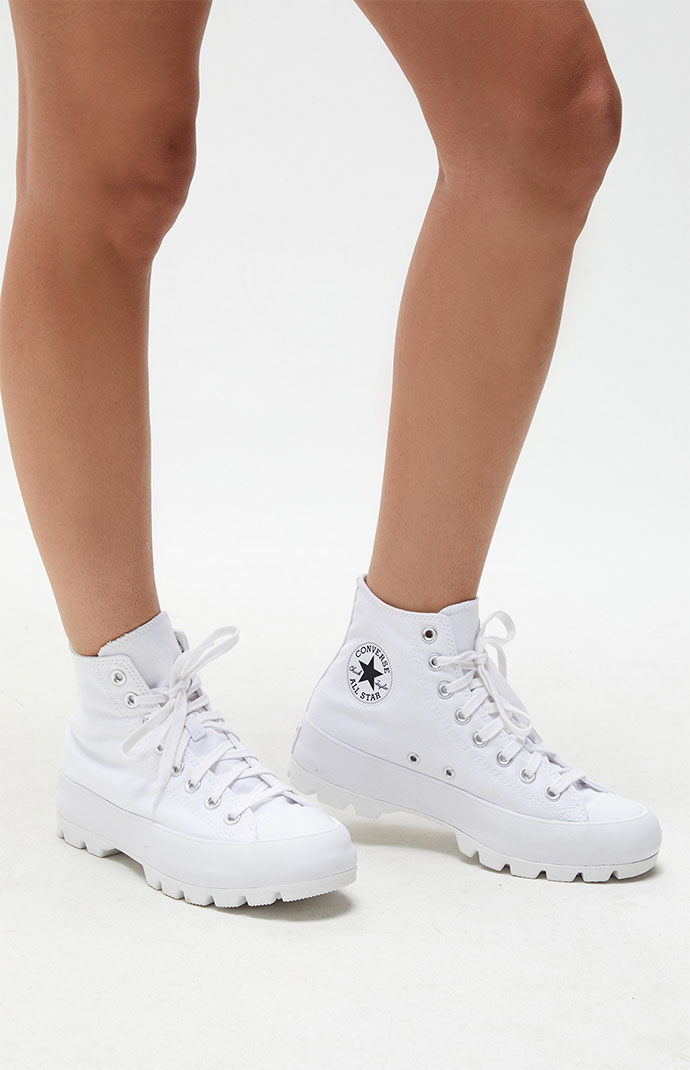 Converse Women's White Chuck Taylor All Star Lugged High Top Sneakers |  PacSun