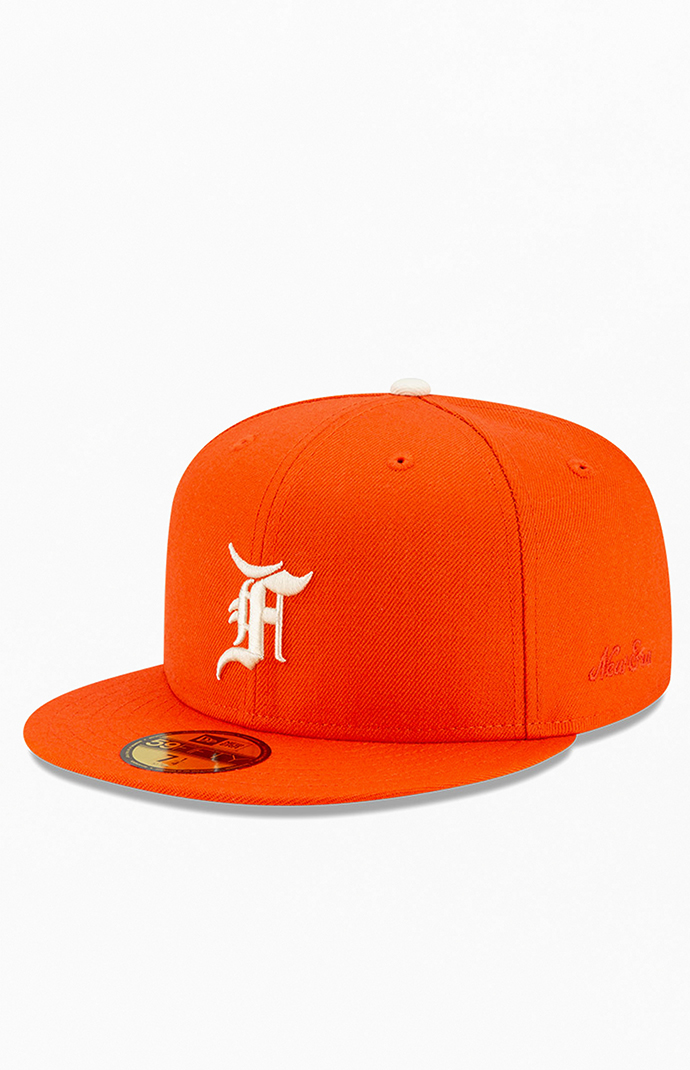 Essentials Fear Of God Essentials x New Era Orange 59FIFTY Fitted Hat |  PacSun