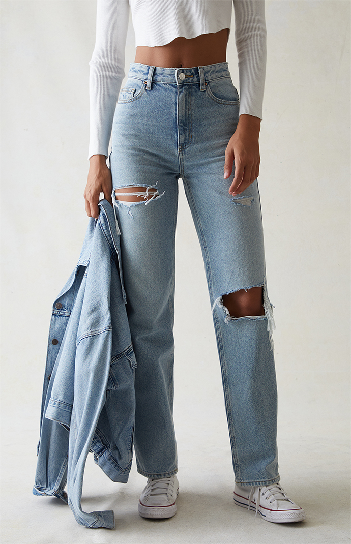 Pacsun '90s Ripped Boyfriend Jeans in Bianca at Nordstrom, Size 26