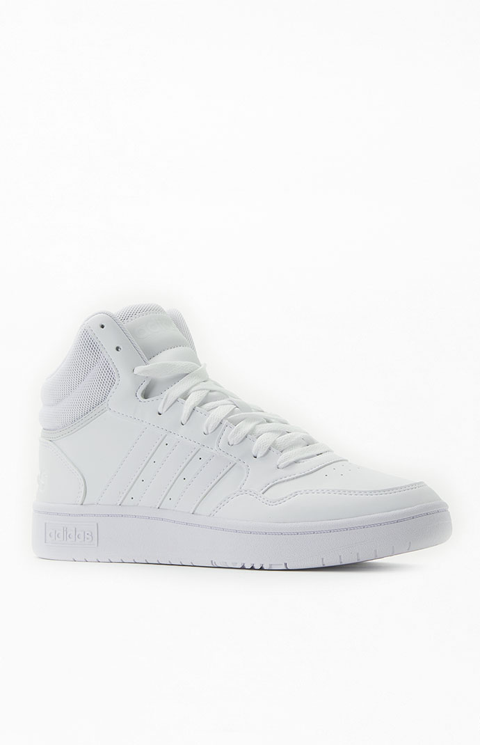 adidas Women's White Hoops 3.0 Mid Classic Sneakers | PacSun