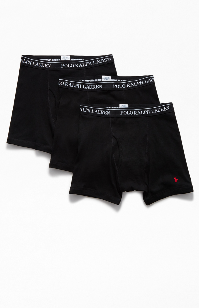 Polo Ralph Lauren Black Three-Pack Boxer Briefs | PacSun