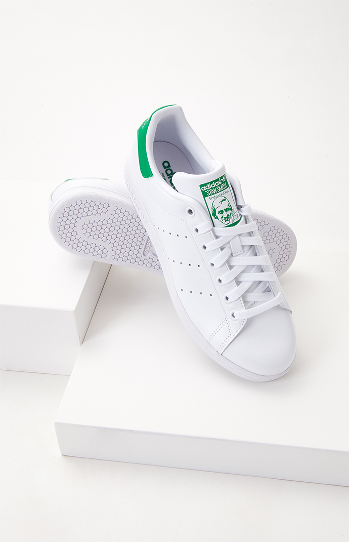 adidas White & Green Stan Smith Shoes | PacSun | PacSun