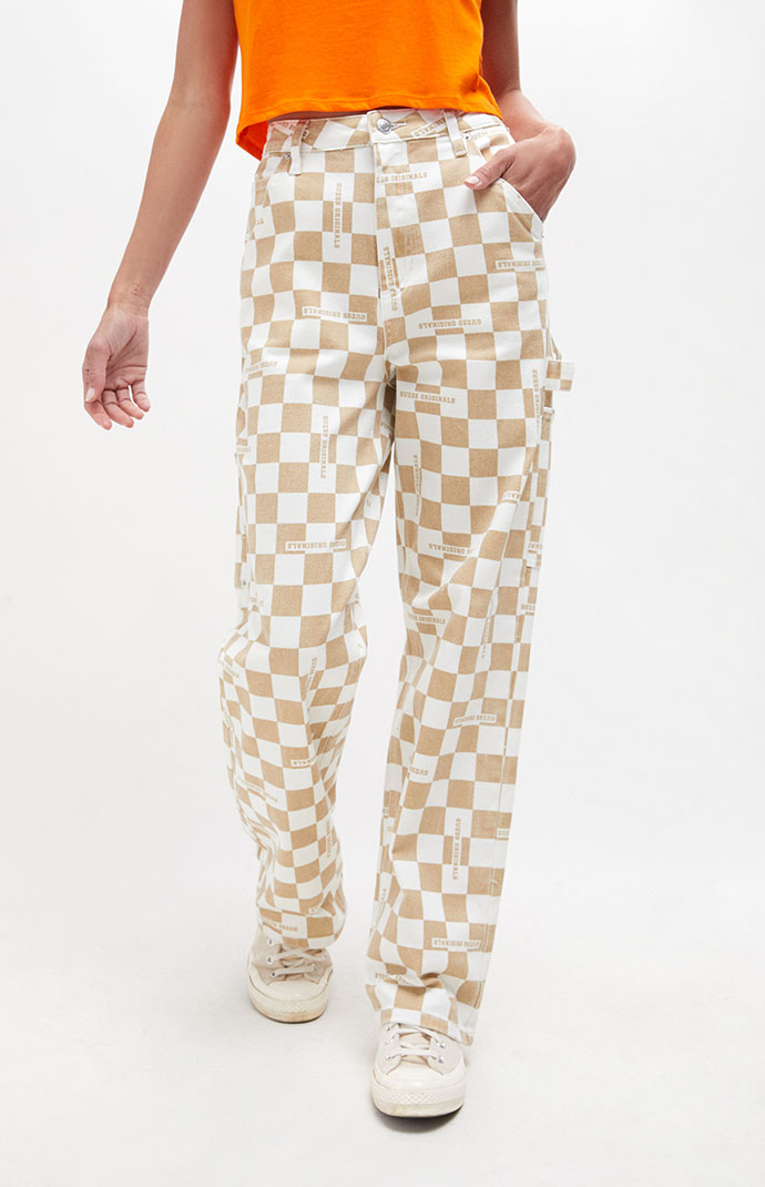 PacSun Two-Tone Checkerboard Low Rise Carpenter Pants