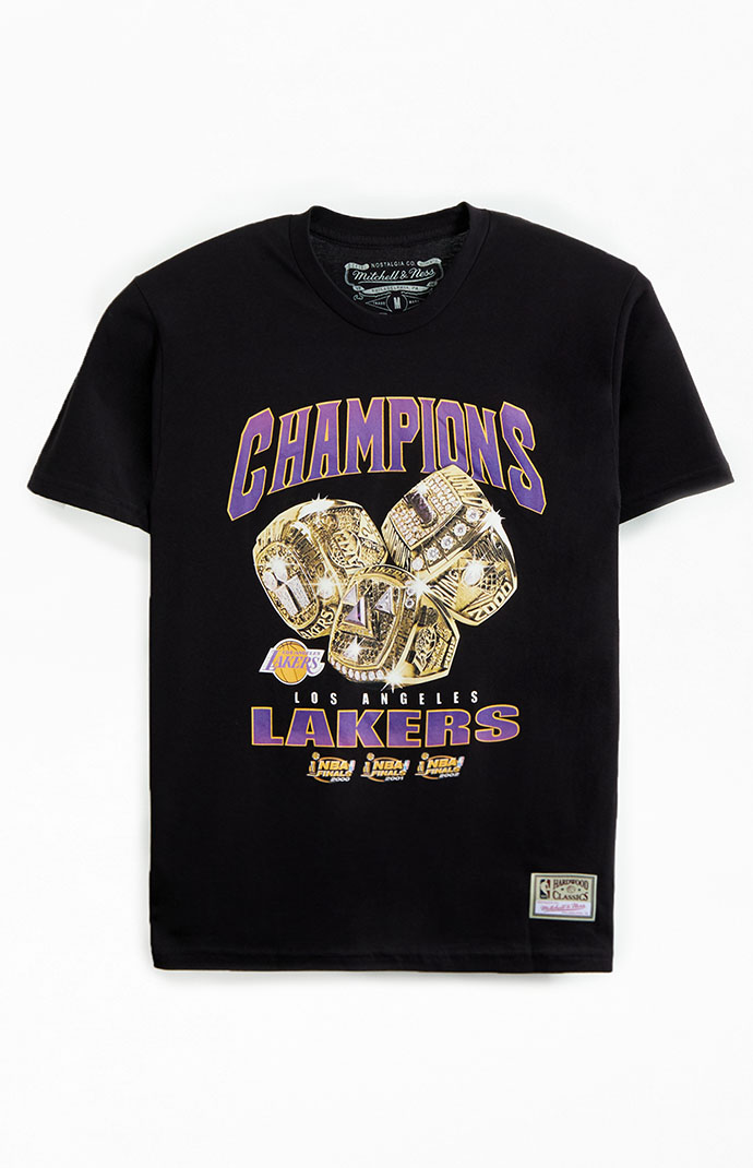 Mitchell & Ness Men's Los Angeles Lakers Champions T-Shirt in Black - Size Large