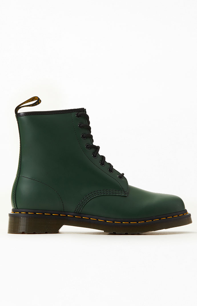 Dr Martens Green 1460 Smooth Leather Black Boots | PacSun