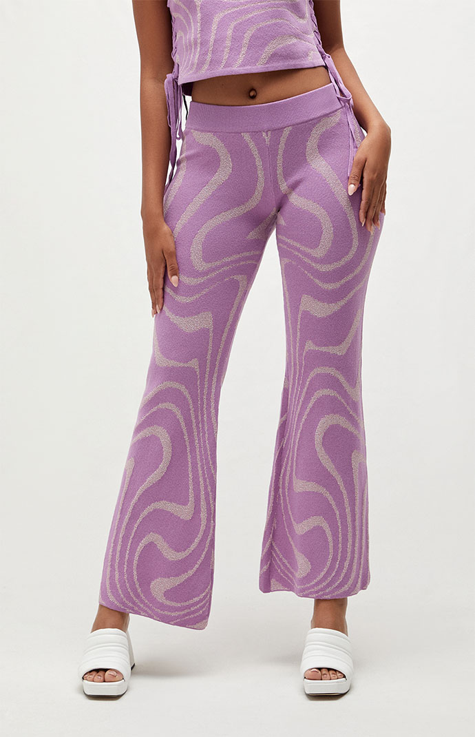 Another Girl Lurex Swirl Flare Pants | PacSun